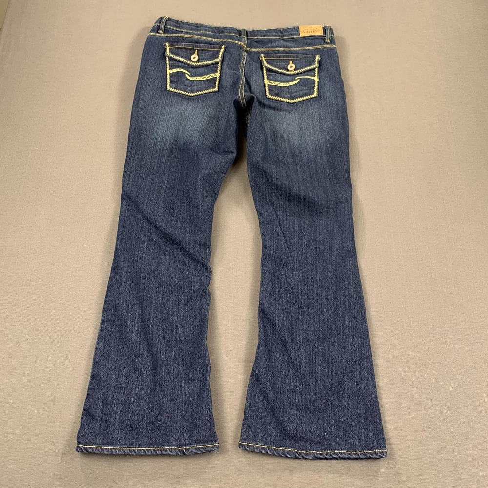 Signature Levi Strauss Jeans Women 16.5 Plus Blue Skinny Flare Flap Pocket 34x28